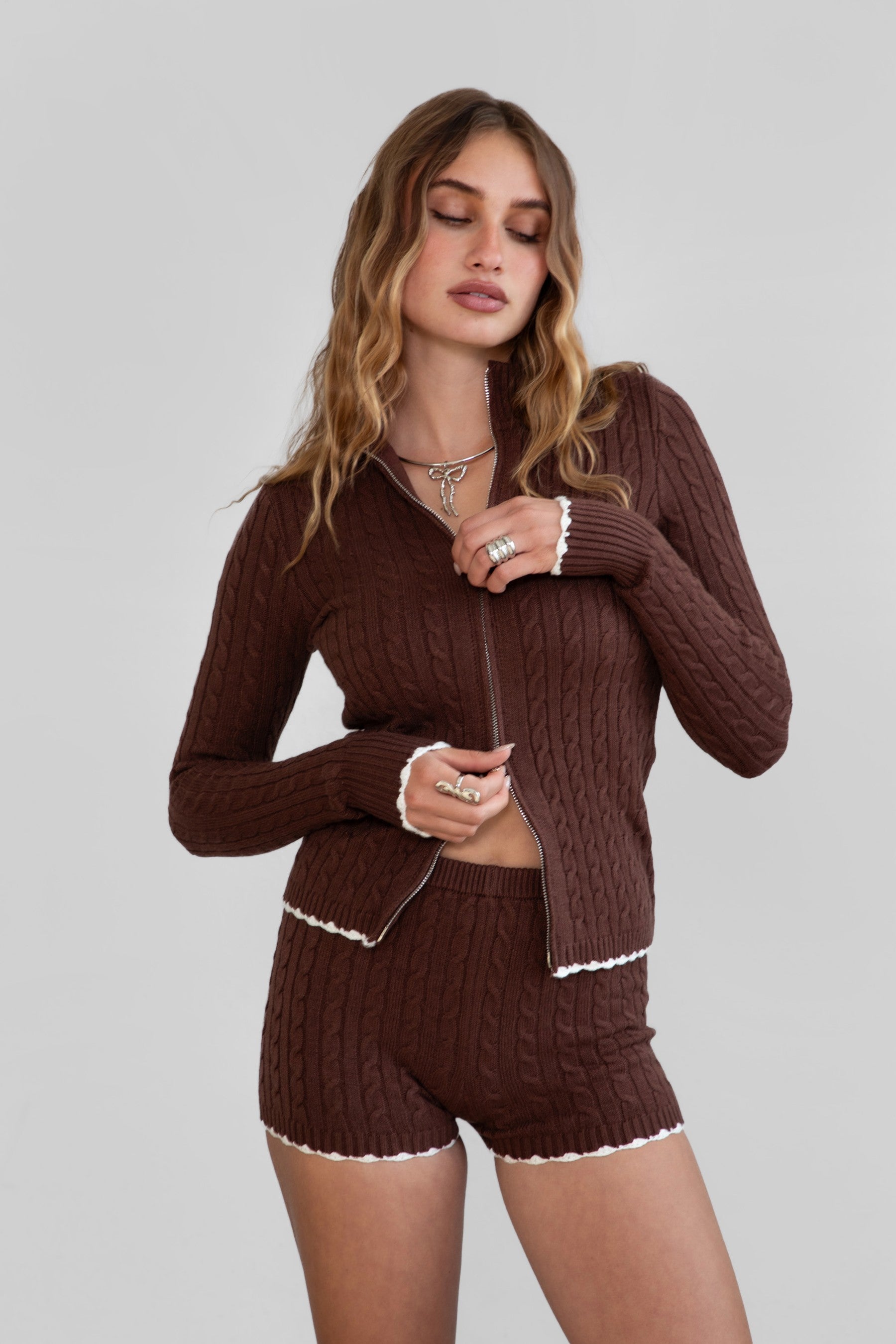 Juno Cable Knit Shorts