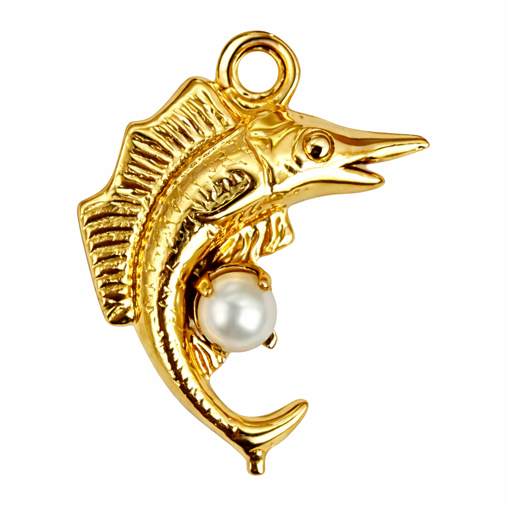 Gold Mini Marlin Charm